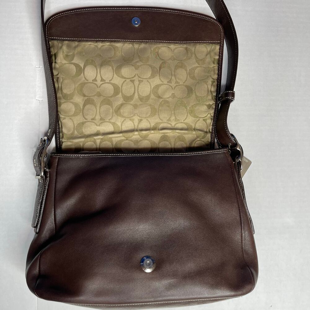 Coach Vintage Legacy Saddle Flap Crossbody Messenger Bag Brown Chocolate. - Picture 9 of 16